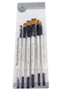 Keep Smiling Flat Tip Paint Brush Pack of 6