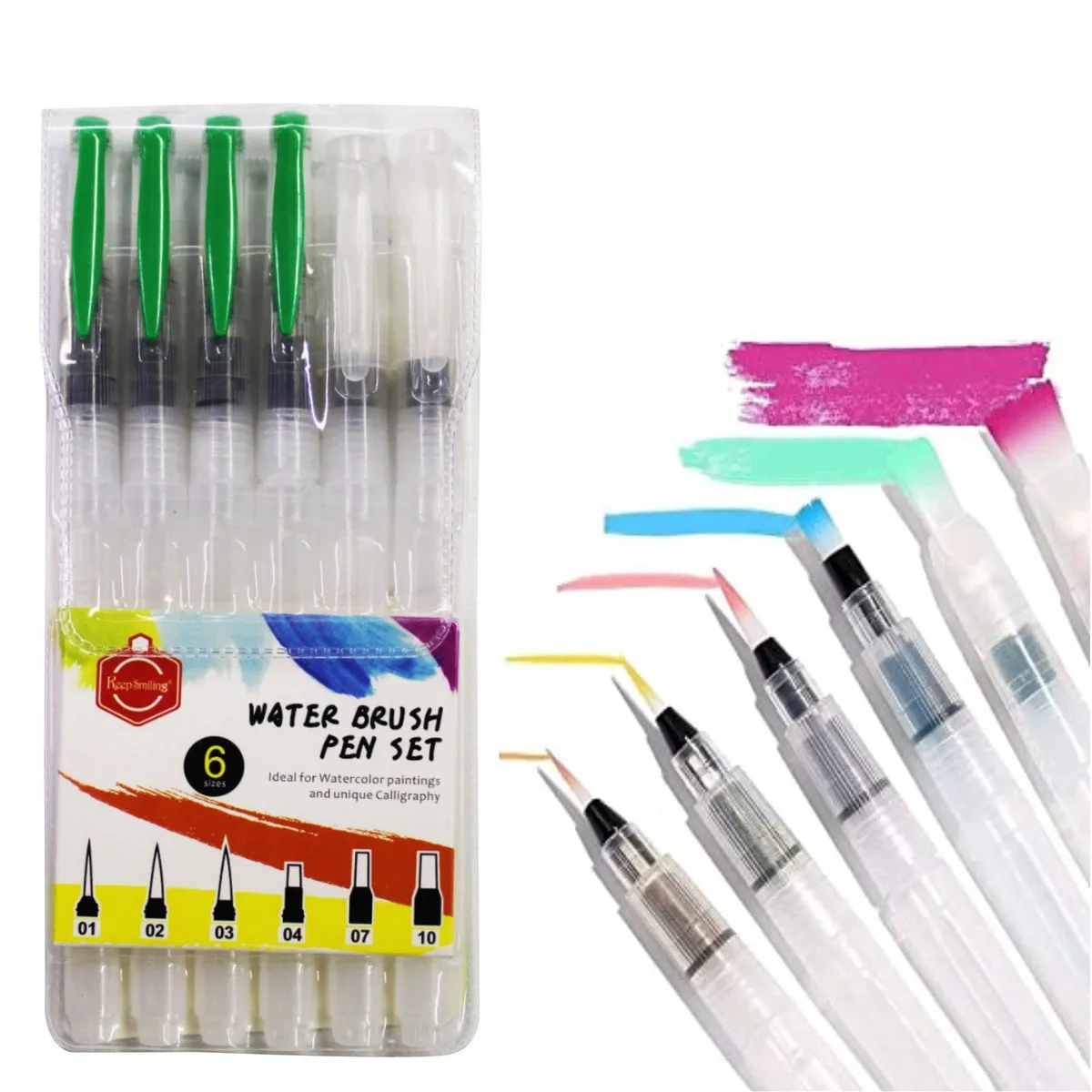 Keep Smiling Water Brush Pen 6Pcs Set Keep Smiling Water Brush Pen 6Pcs Set