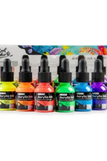 Mont Marte Fluoro Acrylic Ink Premium 6pc x 20ml