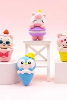 Animal Ice Cream Eraser for Best Return Gift for Girls & Boys (1Pack)